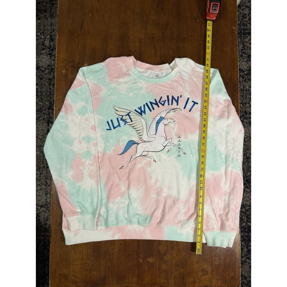 Disneyland Pegasus "Just Wingin' It" Pastel Tie-Dye Pullover Sweatshirt 2X NWT